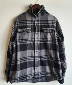 Orvis Men's Large Big Bear Heavy Weight Flannel Gray Pockets Jacket - Picture 1 of 16