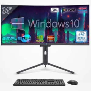Aio Tout en Un I7 34 " Courbe 4k Windows 10 32gb 2tb Gtx1660 Gaming Editing PC_ - Afbeelding 1 van 10