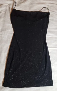 RARE Y2K Deadstock NWT S Womens Glitter LBD Festival Cocktail Party Dress - Picture 1 of 4