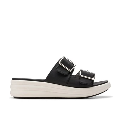 CLARKS CLOUDSTEPPERS Clarks Womens Drift Buckle Black Wedges,Heeled Sandals