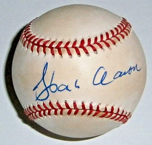 BRAVES Hank Aaron signed NL baseball JSA LOA AUTO Autographed Milwaukee HR King - Picture 1 of 3