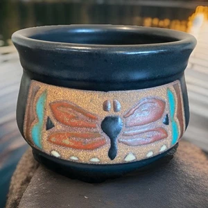 Vtg 1 of a Kind Earthsea Pottery Art Dragonfly Ceramic Pot Miller & Vrana Signed - Picture 1 of 4