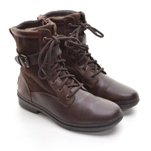 Damen UGG Kesey Lammfell gefüttert Combat Boots 8 / 39 Braun Leder Booties Schuhe - Bild 1 von 8