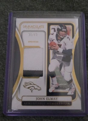 Parche Panini Immaculate Collection 2015 recuerdos notables John Elway/49 Foto 1 de 2