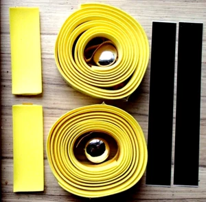 VELOX YELLOW GUIDE LINE HANDLEBAR TAPE WELL MADE IN FRANCE END PLUGS RRP £19.99 - Picture 1 of 8