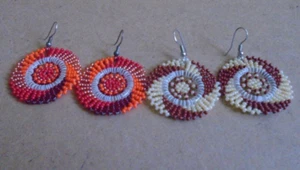Beaded Circle Earrings Multicolor (Set of TWO) - Picture 1 of 5