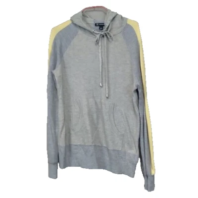 Inc International Concepts Mujer Mezcla de Lana Sudadera con Capucha Grande Gris Amarillo Athleisure Foto 1 de 4