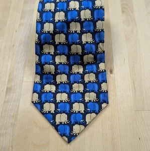 WWF World Wildlife Fund Men's Neck Tie Silk Elephant Print - Picture 1 of 4