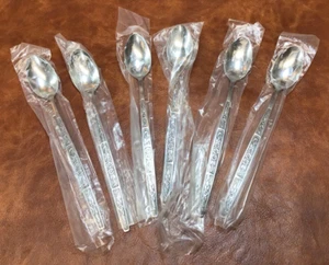 Imperial Iced Tea Spoons Flatware Japan Floral Stainless Steel Set of 6 - Picture 1 of 7