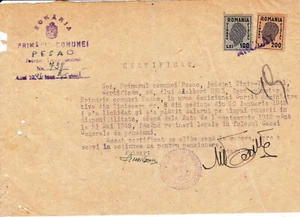 Romania, 1946, Vintage City Hall Certificate, Timis - Revenue / Fiscal Stamps - Picture 1 of 1