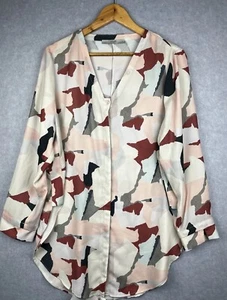 The Ark Top Blouse Womens Long Sleeve Button Multicoloured Size L Large - Picture 1 of 7