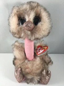 2019 TY Beanie Boos 6" HENNA Brown Tipped Ostrich Plush Stuffed Animal Toy MWMTs - Picture 1 of 3