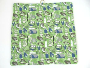 Jumbo Riesen Topflappen 12,5" x 12,5" Camping Outdoor Grafik Grün Extra Groß L - Bild 1 von 4