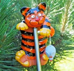 Ceramic Statue Garden Stake Decoration Animal Cat H20cm © Midene Handmade - Picture 1 of 16