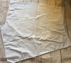 Vintage Pair Solid White Cotton Pillow Cases Narrow Edge 30.5x19” And 29.5x19”
