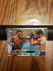 2018 Topps UFC Chrome Refractor X-Fractor Parallel Card Dustin Poirier #23