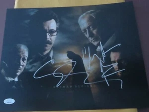 CHRISTIAN BALE GARY OLDMAN SIGNED BATMAN BEGINS 11X14 PHOTO PROOF JSA AUTHENTIC - Picture 1 of 5
