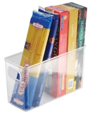 Interdesign FRIDGE/PANTRY BIN 9.9x24.5x15.5cm Two Handles, Light Weight, Clear - Image 1 of 2