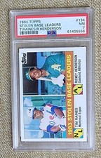 1984 TOPPS #134 STOLEN BASE LEADERS RAINES HENDERSON PSA 7 ⚾️RARE⚾️