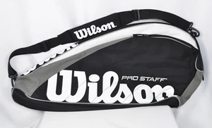 Wilson Pro Staff Tennis Racquet  Bag Black/White with shoulder strap - Picture 1 of 7