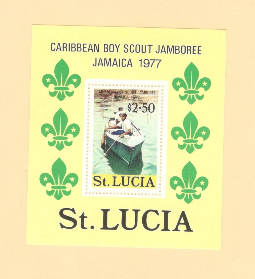 1977 ST LUCIA Scott # 426 { BOY SCOUTS } SOUVENIR SHEET MNH - Image 1 of 1