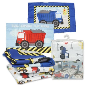 Kleinkind Laken Set - 2 Stück Konstruktion - Spannbettlaken & Kissenbezug - NEU - Bild 1 von 1