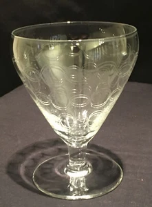 VINTAGE ETCHED FRENCH WINE GLASS COCKTAIL BAR APERITIF CAFE 200 ML DRINK BEER - Picture 1 of 10