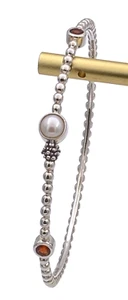 Brazalete Michael Dawkins Granulación Punto Granate Rojo Perla de Ley y Granate 13,1 g M/L - Imagen 1 de 3