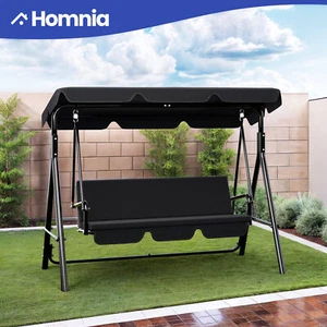 3 Person Outdoor Porch Swing Hanging Chair Waterproof Hammock Adjustable Canopy - Picture 1 of 12