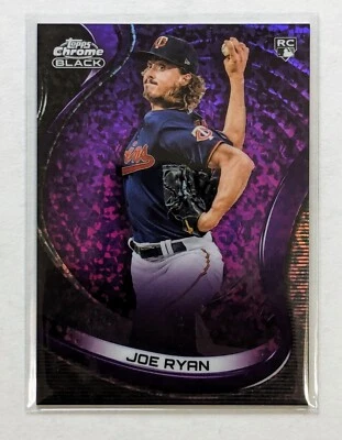 2022 Topps Chrome Black Joe Ryan Purple Mini-Diamond /150 RC #19 Minnesota Twins - Image 1 of 2
