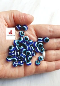 100 Evil eye beads ,Round Resin Beads 6mm/8mm , Jewellery Making Acrylic Beads, - Picture 1 of 2