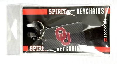 Oklahoma Sooners Acrylic Keychain NCAA Team Logo Carbon Printed Key Ring - Image 1 of 4