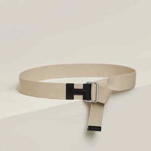 HERMÈS PARIS Gürtel Nomade 40 Noir Beige Gr.L 100-105 cm - Bild 1 von 11