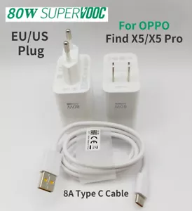 80W OPPO Find X5 Supervooc Fast Charger 8A Type C Cable For OPPO Find X5 Pro - Bild 1 von 17