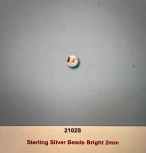 43 ROUND 2MM  BEADS STERLING SILVER - Picture 1 of 1