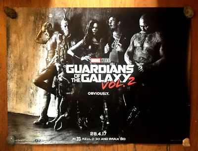 Guardians Of The Galaxy Vol 2 Original UK Cinema Quad Poster Double Sided Marvel - Image 1 of 2