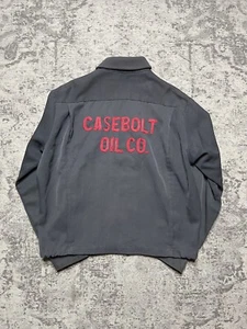 Chaqueta de trabajo Lee vintage años 60 70 cosida en cadena talla mediana Casebolt Oil Co. - Imagen 1 de 13