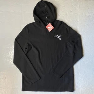 PUMA Sweater Mens Med Captivate Hoodie Waffle Knit Thermal Black Free Shipping - Picture 1 of 12