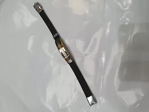 Pulsera de goma negra de acero inoxidable quirúrgica - Imagen 1 de 4