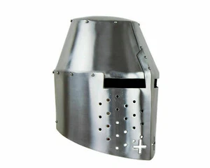 Elmetto medievale cavaliere templare armatura crociato medievale grande elmo - Foto 1 di 2