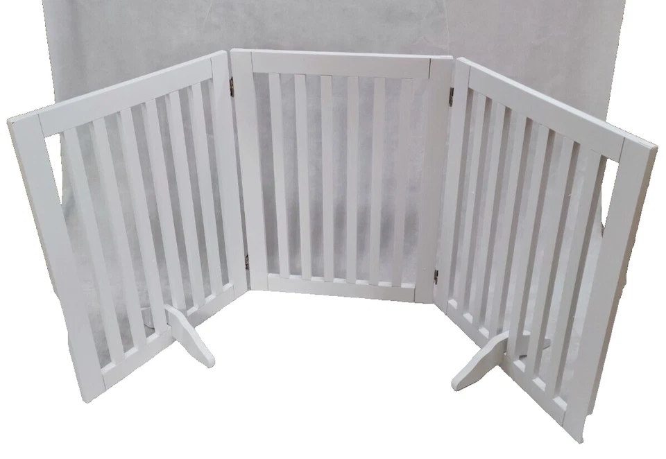 Kinder Absperrgitter verstellbar Schutzgitter 70x154 cm Holzwerkstoff Weiß - Bild 1 von 4