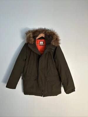 Casaco Gap Parka resistente à água pele sintética forrada capuz pequeno masculino inverno - Imagem 1 de 4