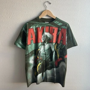 Akira Anime REPRINT All Over Print Vintage Reprint Screen Stars Large Green Rare - Picture 1 of 5