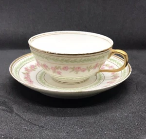 Vintage CH Field Haviland Limoges GDA France Floral Leaf Vine Teetasse und Untertasse - Bild 1 von 8