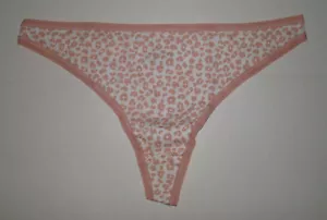 NOBO NO BOUNDARIES PINK LEOPARD PRINT THONG PANTIES M MEDIUM JUNIORS - Picture 1 of 2