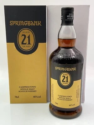 WHISKY SPRINGBANK 21 YO CAMPBELTOWN SINGLE MALT SCOTCH WHISKY 46% MIB - Imagen 1 de 4