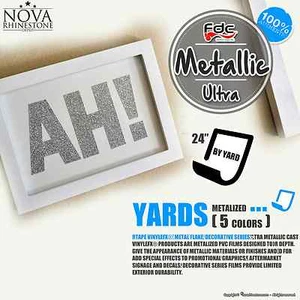 24"x1Yd Ultra Metallic Adhesive backed Sign Wall Craft Vinyl Choose From 17color - Picture 1 of 18
