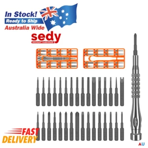 33 PC PRECISION SCREWDRIVER SET BITS PHILIP FLAT SLOTTED TORX HEX ELECTRONIC FIX - Picture 1 of 1