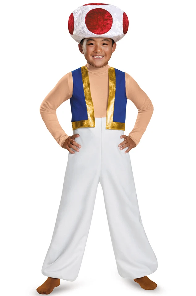 Super Mario Bros Toad Deluxe Child Costume Large 10-12