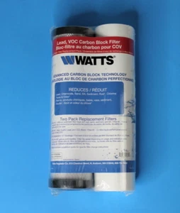 Sealed 2 Pack Watts WP560088 Advanced 5 Micron Lead VOC Carbon Block Filters - Picture 1 of 5